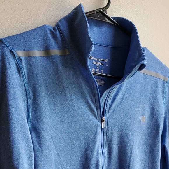 Champion GEAR Blue Half-Zip Pull-Over Size Medium - Picture 2 of 15